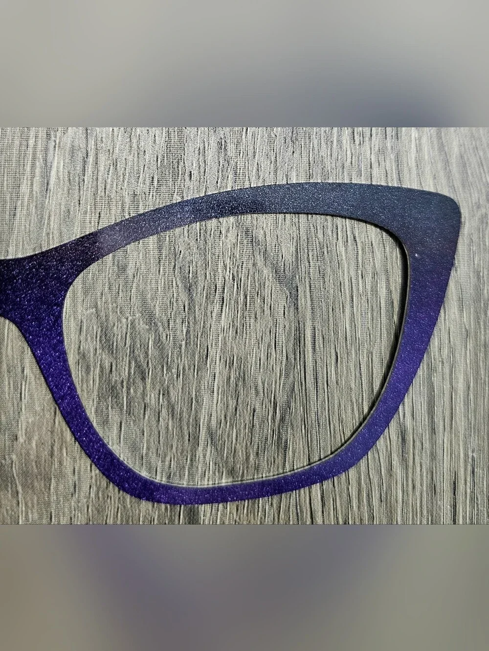 WANDA topper By Tasha's Top Frames Thin Metal Shimmer Black To Purple Ombre Top